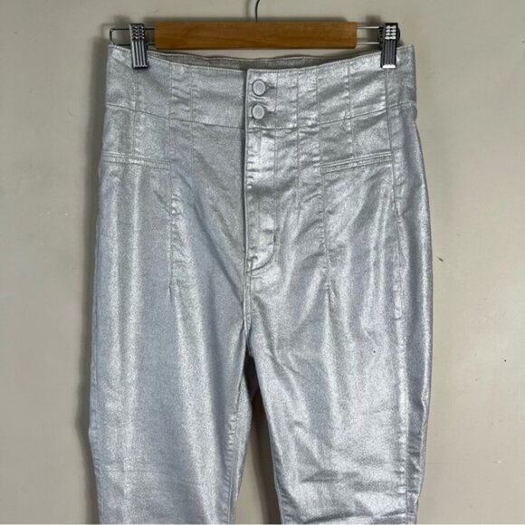 Free People We The Free Jayde Metallic Flare Jeans Size 30 NWT NEW High Rise - Picture 7 of 16